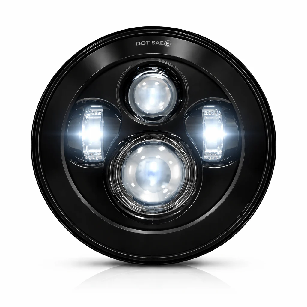 2 pack Eagle Lights 7" LED Headlight for Harley-Davidson® and Indian® Motorcycles - Generation I / Black Kit