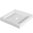 Fine Fixtures 32" x 32" Double Threshold Acrylic Shower Base with Non-Slip Textured Surface - Durable White Shower Floor Pan for Safe, Reliable Bathroom Use