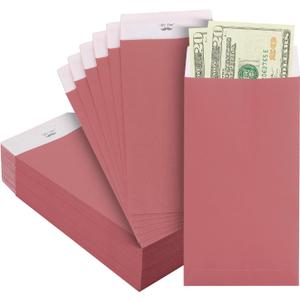 Mr. Pen- Money Envelopes for Cash, 100 Pack, 6.5" x 3.5", Red Clay Cash Envelopes Bulk