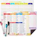 101 Foods Before 1 Checklist Magnet Baby Food Chart & First Foods Fridge Magnet Baby First Foods Tracker with Weekly Meal Planner Dry Erase Baby Food Tracker Fridge Magnet with 3 Markers