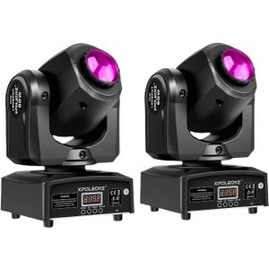 Stage Lights Moving Head Lights 8 Gobos 8 Colors 11 Channels 60W Spotlights DMX 512 with Sound Activated for Wedding DJ Party Stage Lighting 2PCS