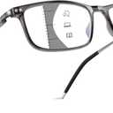 Skyoak Superior Extremely Light Progressive Multifocus Reading Glasses Men, Aluminum Arm TR90 Frame Blue Light Blocking Multifocal Computer Readers Spring Hinge No Line (For Mid-Near Range Approx 3ft)