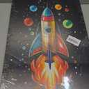 3pcs Nursery Astronaut Canvas Wall Art Abstract Colorful Galaxy Spaceman Paintings Pictures Wall Decor Planets Cosmos Rocket Posters Prints Artwork for Boys Room Kids Room Classroom Home Decoration