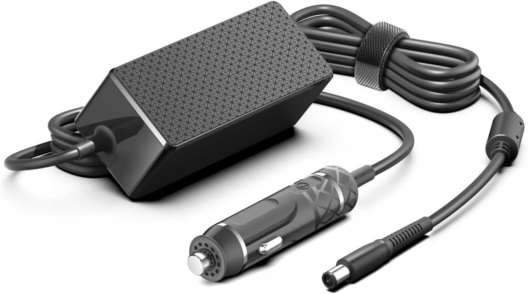 HKY Laptop Car Charger for Dell 7.4 mm Barrel 90W 65W 45W DC Power Adapter Cord 12V-24V Vehicle Auto Airplane Boat Charger for Dell Inspiron/Latitude/Precision/Studio/Vostro/XPS 14 Series Laptops
