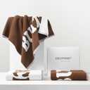 Premium 100% Cotton Bath Towel 30x60 Inches 600 GSM,1 Pack - Thick, Super Absorbent & Ultra Soft for Bath, Beach and Pool | Woven Jacquard Letter Design (FACEBUTT)