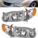 GXYWADY Headlights Assembly Replacement for 2001 2002 Corolla w/Corner Signal Lamp Headlamp Left and Right Side