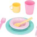 Battat Play Circle Dish Set Plates, Cups, and Tea Party Toys Kitchen Toys for Toddlers Pretend Play 3+ Years(34 Pieces)