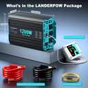 1200 Watt Pure Sine Wave Inverter, Power Inverter for Car, Camping, Solar, RV, Truck, Home, 12V DC to 120V AC Inverters with 3 AC Outlet, 30W USB-C, 5V 3.1A USB, Remote Control, Surge 2400W