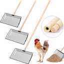 10inch Large Metal Chicken Poop Scooper3-in-1 Detachable Tool (20 to 42 inches), Stainless Steel Chicken Coop Cleaning Tool,Wooden Handle, Heavy-Duty Poop Shovel for Chicken Coop Accessories