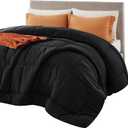 Bedsure Comforter Duvet Insert - Quilted Comforters Queen Size, All Season Duvet, Down Alternative Bedding, with 8 Tabs, Gifts for Women/Men, Black, Queen 88 x 88 Inches