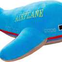 XiRiDa Airplane Plush Aircraft Toy Stuffed Blue Plane Pillow Gifts for Boys Kids 15.7"