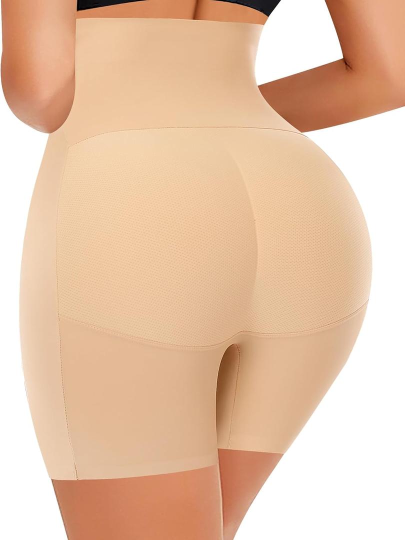 DERCA Butt Lifter Panties Padded Underwear for Women Seamless Booty Pads Hip Enhancer Panty (Small, #2 Beige (Tummy Control))