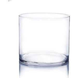 WGV Cylinder Vase Bulk, Width 6", Height 6", Clear Glass Container Terrarium Candle Holder for Wedding Centerpiece, Party Event, Home Office Decor, 1PCS