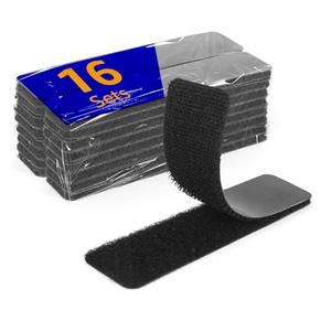 BESTAPE 16 Sets 1 x 4 inch Adhesive Hook and Loop Fastener Strips, Heavy Duty, Strong Back Adhesive, Double-Sided Hook and Loop for School, Classroom, Office, and Home Use, Black, 4 Pack