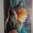 Flower Wall Art for Living Room, Framed Floral Canvas Wall-Art for Bedroom, Watercolor Lotus Print, Large Size 59x29 Inches