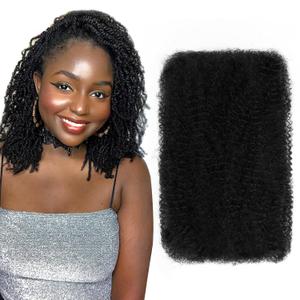 Afro Kinky-curly Human Hair Bulk for Twist Hair Extensions Real Human Hair for Dreadlocks/Locs Repair Twist and Braid Crochet Human Braiding Hair Bundles Natural Black 12 Inch 40g