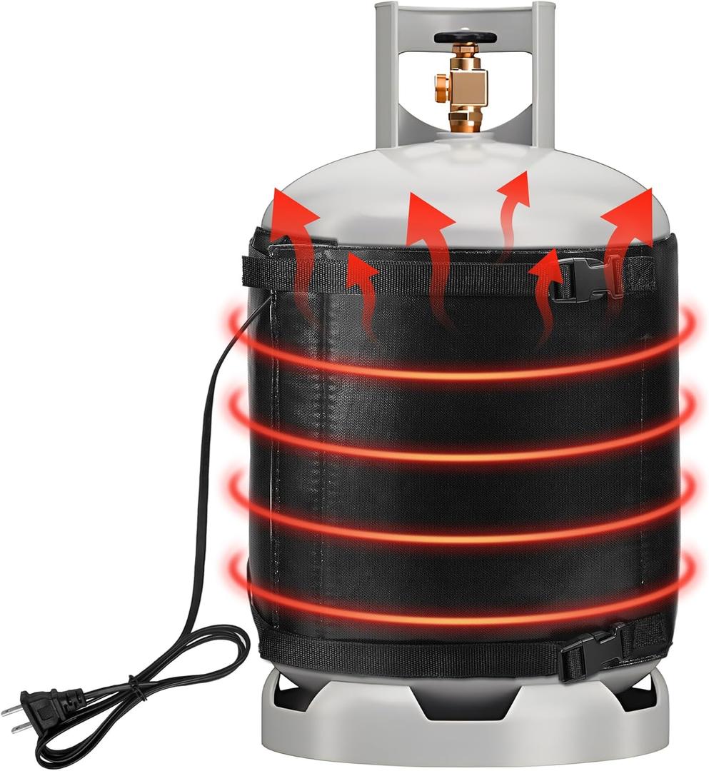 Propane Tank Heater Blanket - 47.5 x 13.5" Gas LP Cylinder Warmer With Temperature Control 85-105F for 20, 30, 40 LB Tanks