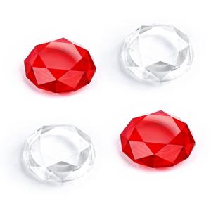 DLseego Diamond 3D Thumb Grips Caps Design for Switch & Switch Lite & Switch OLED Joy Con Crystal Clear Console Joystick Cover 4PCS - Clear and Red