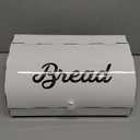 AuldHome Design Rustic White Bread Box; Farmhouse Vintage Enamelware Countertop Bread Bin (Regular)