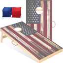 Sportdo 4x2 ft Solid Wood Cornhole Board Set with 8 Bean Bags