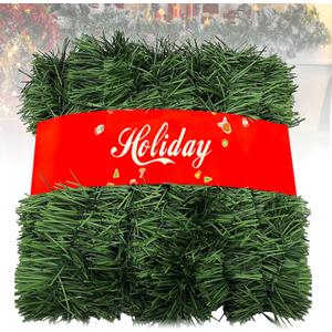 50 Ft Christmas Garland Decoration: Artificial Garland Non-Lit Soft Greenery Holiday Decor Outdoor or Indoor - Used Christmas Wedding Party