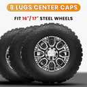 8 Lugs Wheel Center Caps Hub Caps Compatible with Chevy Silverado 2500 3500 Epress Van Set of 4 OEM Replacement Chrome Auto Hub Covers, Easy Bolt On - Fits 16" Inch Wheel Rims Caps
