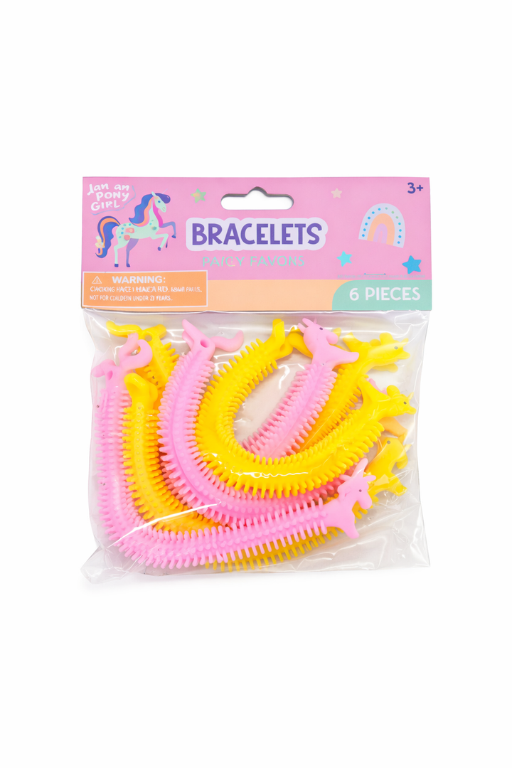 a set of 6 Unicorn Stretchy Noodle String toys