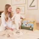 ZICOTO Decorative Wooden Bookshelf with Handle for Kids Rooms - Keeps Books Neatly Organized & Within Reach for Toddlers - Easy Install Montessori Book Shelf for Baby's Bedroom or Playroom Decor