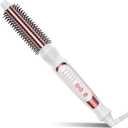 Heated Round Brush, Ceramic Tourmaline Ion Curling Iron, Hot for Fluffy Thermal Brush Curling Wand, Suitable for All Hair Types Tool (White, 1 inch)