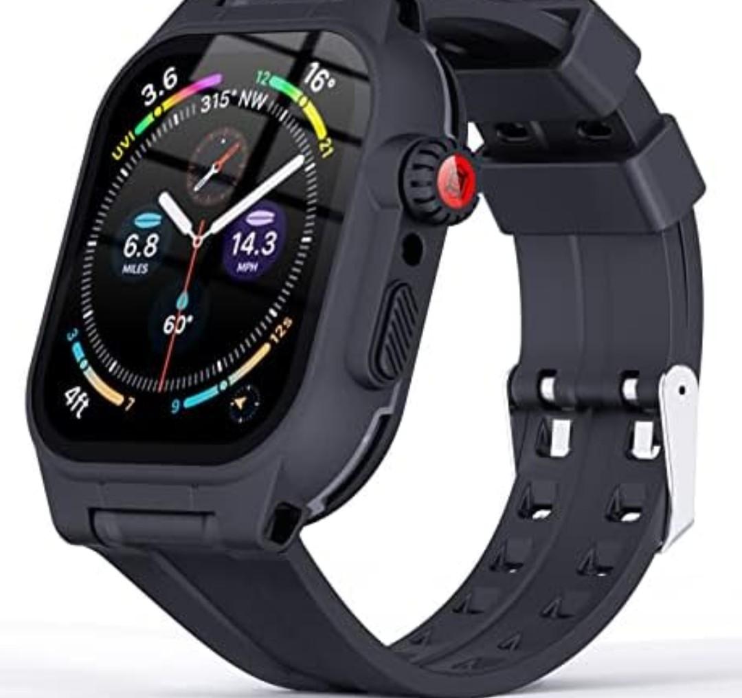 41mm Apple Watch Series 7 8 Waterproof Case,Shockproof Impact Resistant Case with Bulitin Screen Protector and Soft Strap Bands for Apple Watch Series 7/8 (41MM)