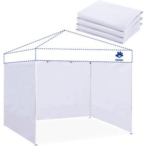 Fanpat Instant Canopy Tent Sidewalls for 10x10 Pop Up Canopy Waterproof,99% UV Protection3 Piece Sidewalls, White(3PCS Sidewall Only, Canopy Tent NOT Included)