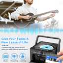 Greadio Boombox CD and Cassette Player Combo, 5000mAh Rechargable CD Player Boombox with Bluetooth Receive/Transmit/FM Radio/USB/TF/AUX/Remote Control, Boom Box Cassette Player for Home Outdoor
