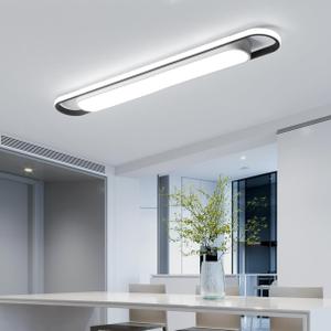 4Ft Modern Hallway Ceiling Lights, 6500K Acrylic Linear Ceiling Lamp,65W Metal LED Ceiling Light Fixture,Kitchen Dining Living Room Laundry, Garage Cloakroom Lighting (48Inch) (White Light(CRI 97+))