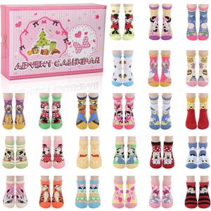 2025 Christmas Advent Calendar Anime Socks for Women Men Adult Teen, 24 Day Holiday Countdown Calendar Present 24Pairs