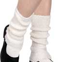 Fuzzy Leg Warmers Knitted Ruffle Leg Sleeves for Women 80s Party Yoga