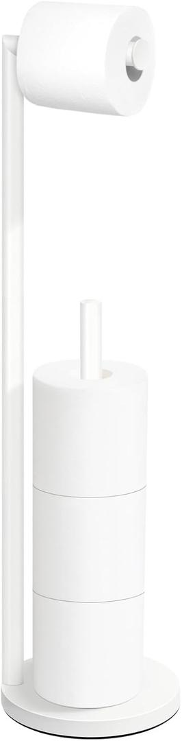 Toilet Paper Holder Stand,Toilet Paper Holder Free Standing,White Toilet Stand Holder for 4 Rolls,Toilet Paper Storage by Bathth