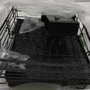 Dish Drying Rack - Expandable Dish Rack, Large Capacity Dish Drainer for Kitchen Counter, Rust-Proof with Utensil Holder, Black 