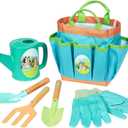 BLUEY Gardening Set | Quality Garden Tool Kit for Kids and Toddlers | Includes Watering Can, Gloves, Two Shovels, Rake and Tote Bag