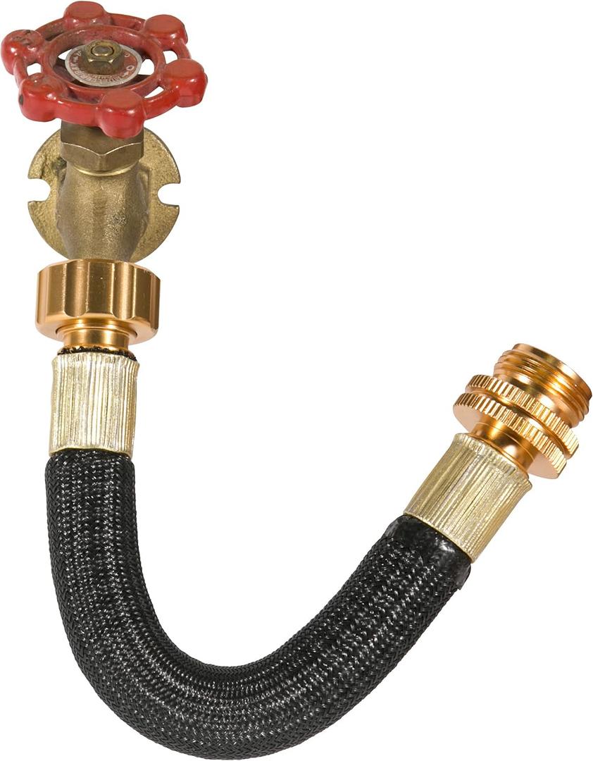 0.8ft Garden Hose Extension Flexible Adapter Short Connector With Integrated Spiral Tube for Reel/RV/Dehumidifier (1)