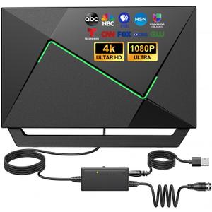2026 TV Antenna for Smart TV Indoor for Local Channels HD Digital Antenna Outdoor Long Range Reception with Amplifier Signal Booster Supports 4K 1080p HD