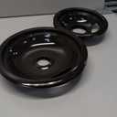 4 Pack Black Drip Pans, Compatible with Whirpool Kenmore Frigirate Stove Top Drip Bowls. Include 2 Pcs 6'' Range Replacement Drip Pans and 2 Pcs 8 '' Cooktop Drip Pans (Whirlpool)