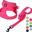 BELLA & PAL Step in Vest Harness for Small and Medium Dogs, No Pull Small Dog Harness with Leash Set, Comfortable Air Mesh Dog Vest Harness with Reflective Strip (Hot Pink, L)