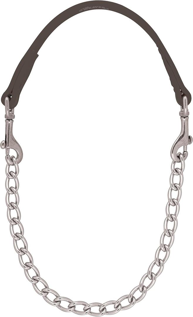 Weaver Leather Brahma Webb Goat Collar, Nickel Plated Chain (Brown)