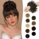 RUWISS Messy Bun Hair Piece Human Hair Messy Rose Bun Hair Buns Hair Piece for Women Real Hair Scrunchies Updo Hair Pieces Bun Extension Ponytail (Brown)