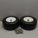 HQPASFY 13x6.50-6 Flat-Free Lawn Mower Tire & Wheel Set of 2, Zero-Turn Mower Front Tires with 1/2" & 5/8" Bearings, Solid Smooth Puncture-Proof Replacement for Lawn Mowers & Zero-Turn Mowers, White