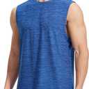 EZRUN Men's Workout Sleeveless Shirts UPF 50+ Summer Beach Swim Shirt Quick Dry Gym Muscle Fitness Running Tank Tops Size 3XL