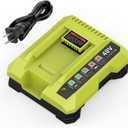 OP401 40V Battery Charger Replacement for Ryobi 40V Charger, Compatible with Ryobi Batteries OP4026, OP40201, OP4040, OP40401, OP4050, OP40501, OP40601