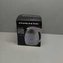 OVENTE Electric Kettle, 1.5L Borosilicate Glass Countertop Water Heater and Boiler for Coffee or Tea, BPA-Free, Auto Shut-Off, Boil-Dry Protection, Removable and Washable Spout Filter, White KG83W (1.6 Quarts)