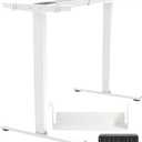 Dual Motor Standing Desk Frame, Electric Adjustable Legs with Memory Presets, Stand Up Desk Frame Workstation, with Cable Management Tray, 2pcs Headphone Hook, for Home Office, White