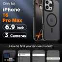 DEERLAMN Strong Magnetic Case for iPhone 16 Pro Max 6.9-Inch,[Compatible with Magsafe][Military Grade Drop Protection] Translucent Matte Shockproof Protective Phone Cover-Frosted Black